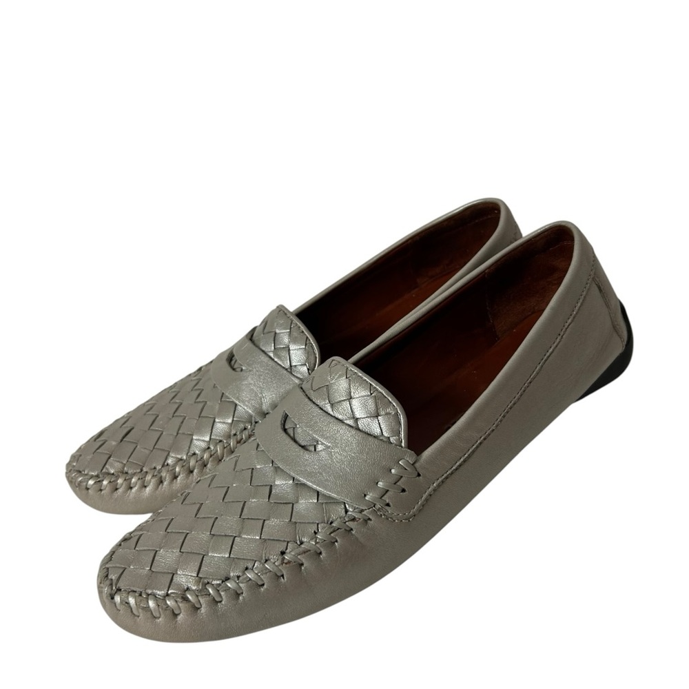 Robert Zur Petra Women Gray Silver Woven Leather Driving Loafer size 9.5 AAAA - Picture 7 of 9